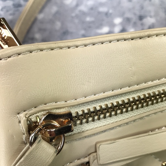 Melie Bianco Beige Sm. Shoulder Bag 7”W x 9”H w/24” Adjustable Shoulder Strap - Picture 11 of 12